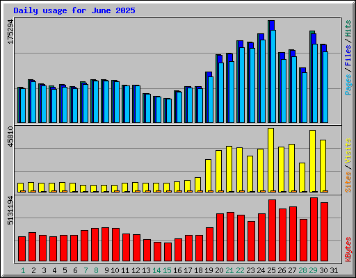 Daily usage for June 2025