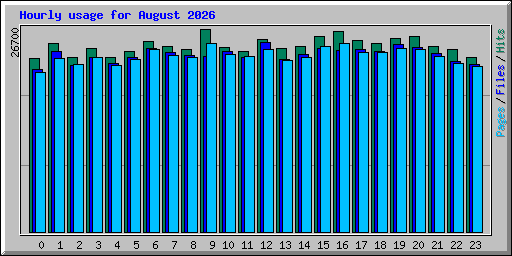 Hourly usage for August 2026